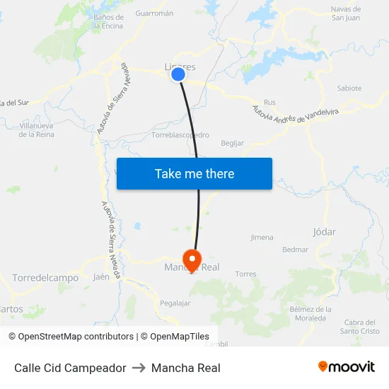 Calle Cid Campeador to Mancha Real map
