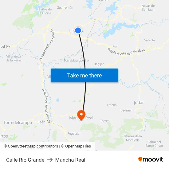 Calle Río Grande to Mancha Real map