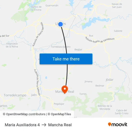 María Auxiliadora 4 to Mancha Real map