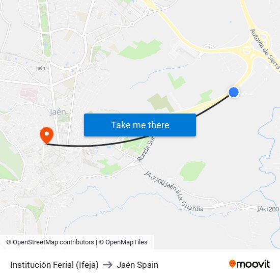 Institución Ferial (Ifeja) to Jaén Spain map