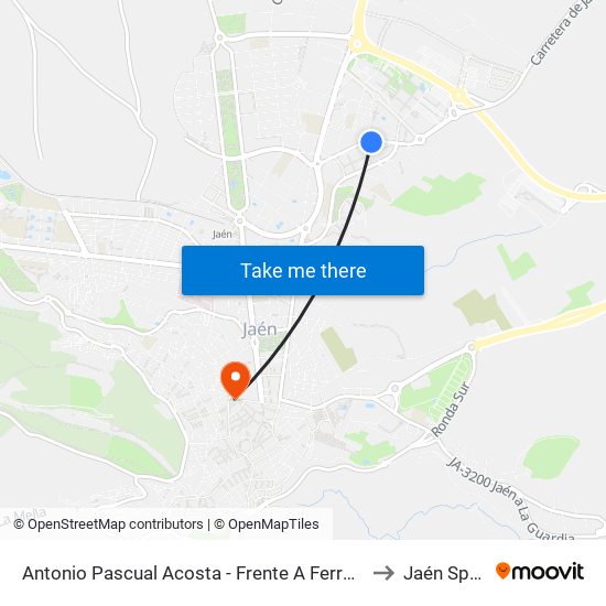 Antonio Pascual Acosta - Frente A Ferretería to Jaén Spain map