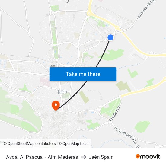 Avda. A. Pascual - Alm Maderas to Jaén Spain map