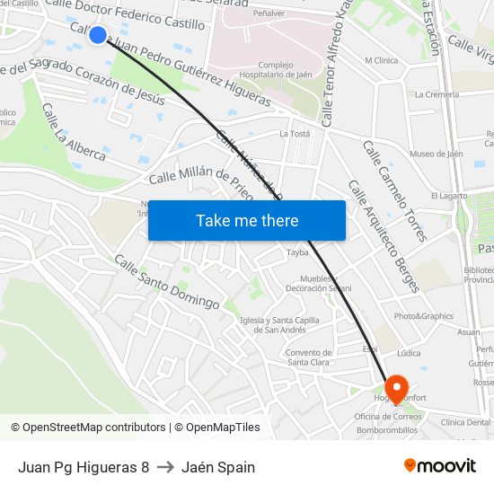 Juan Pg Higueras 8 to Jaén Spain map