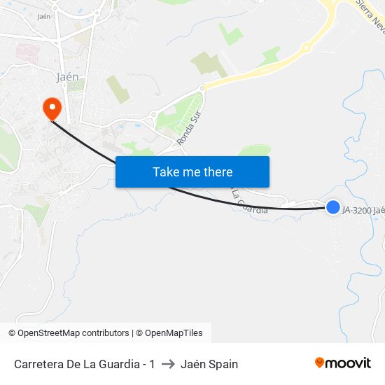 Carretera De La Guardia - 1 to Jaén Spain map