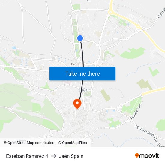 Esteban Ramírez 4 to Jaén Spain map