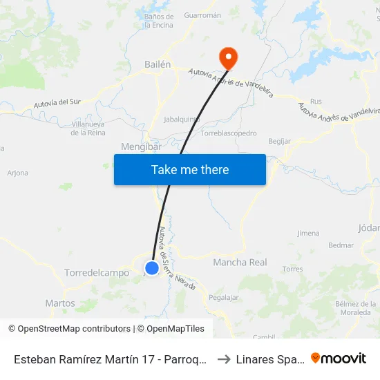Esteban Ramírez Martín 17 - Parroquia to Linares Spain map