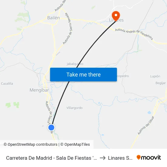 Carretera De Madrid - Sala De Fiestas 'Fantasía' to Linares Spain map