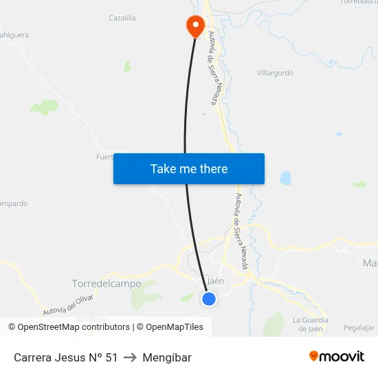 Carrera Jesus Nº 51 to Mengíbar map