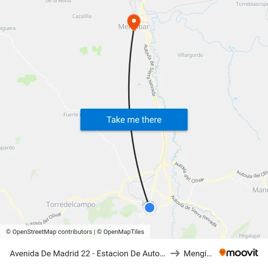 Avenida De Madrid 22 - Estacion De Autobuses to Mengíbar map