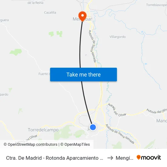 Ctra. De Madrid - Rotonda Aparcamiento Municipal to Mengíbar map