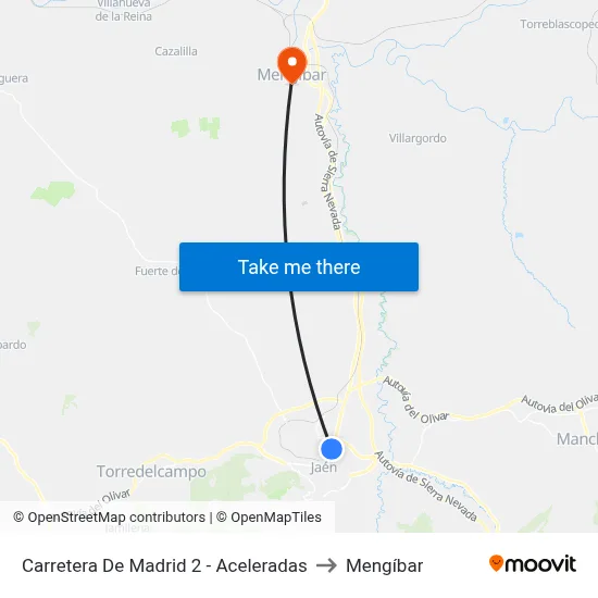 Carretera De Madrid 2 - Aceleradas to Mengíbar map