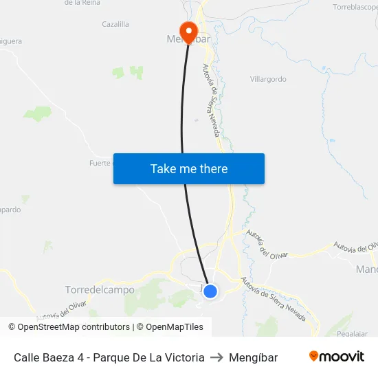 Calle Baeza 4 - Parque De La Victoria to Mengíbar map
