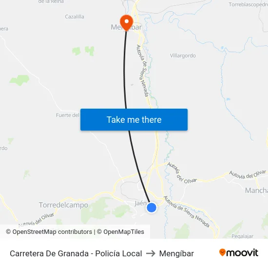 Carretera De Granada - Policía Local to Mengíbar map