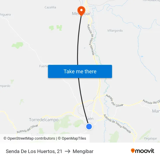 Senda De Los Huertos, 21 to Mengíbar map