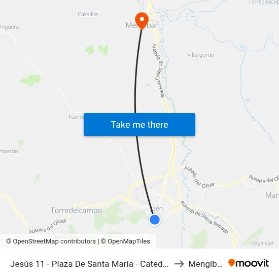 Jesús 11 - Plaza De Santa María - Catedral to Mengíbar map