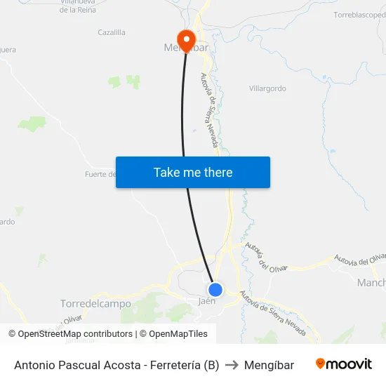 Antonio Pascual Acosta - Ferretería (B) to Mengíbar map