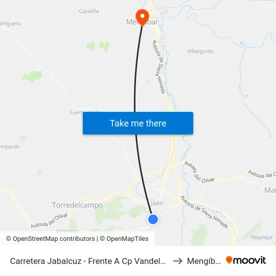 Carretera Jabalcuz - Frente A Cp Vandelvira to Mengíbar map