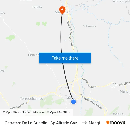 Carretera De La Guardia - Cp Alfredo Cazabán to Mengíbar map