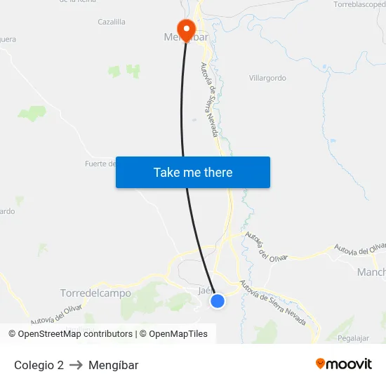 Colegio 2 to Mengíbar map