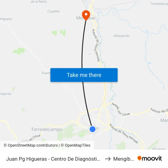 Juan Pg Higueras - Centro De Diagnóstico to Mengíbar map