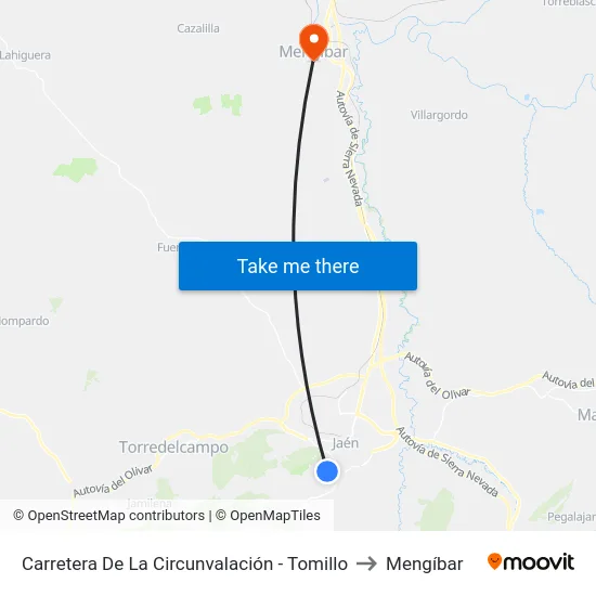 Carretera De La Circunvalación - Tomillo to Mengíbar map