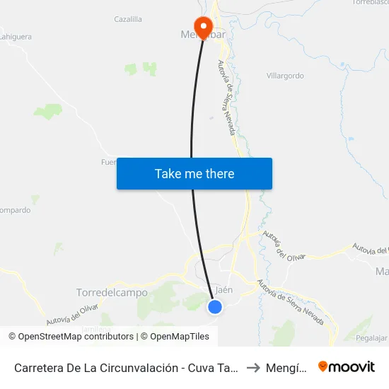Carretera De La Circunvalación - Cuva Tambor to Mengíbar map