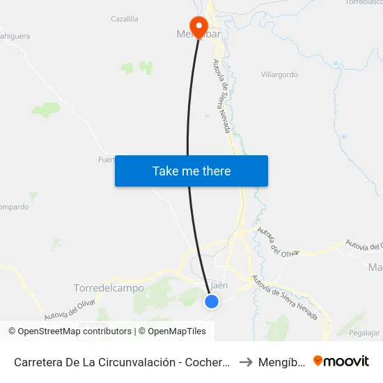 Carretera De La Circunvalación - Cocheras to Mengíbar map