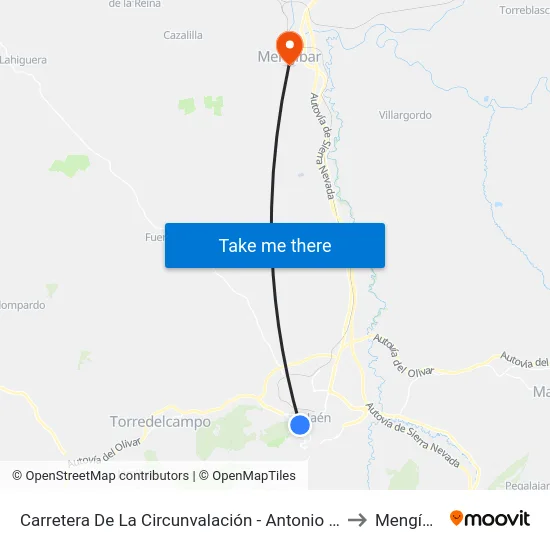 Carretera De La Circunvalación - Antonio Díaz to Mengíbar map