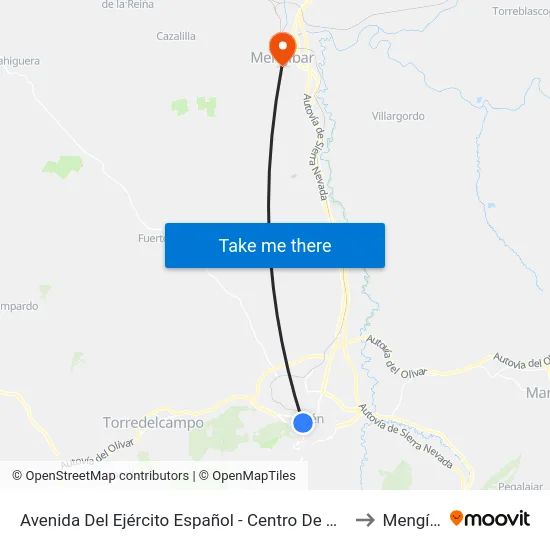 Avenida Del Ejército Español - Centro De Resonancia to Mengíbar map