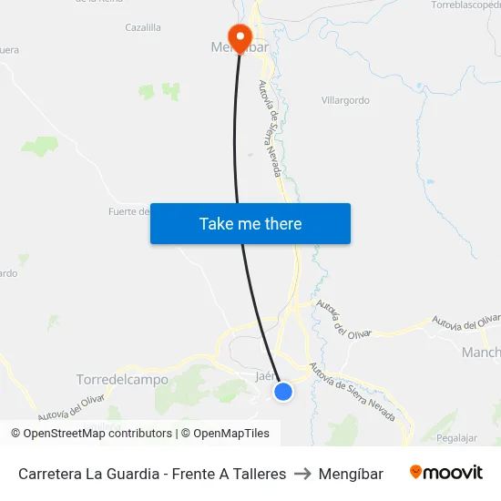 Carretera La Guardia - Frente A Talleres to Mengíbar map