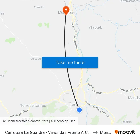 Carretera La Guardia - Viviendas Frente A Cerro De Las Canteras to Mengíbar map