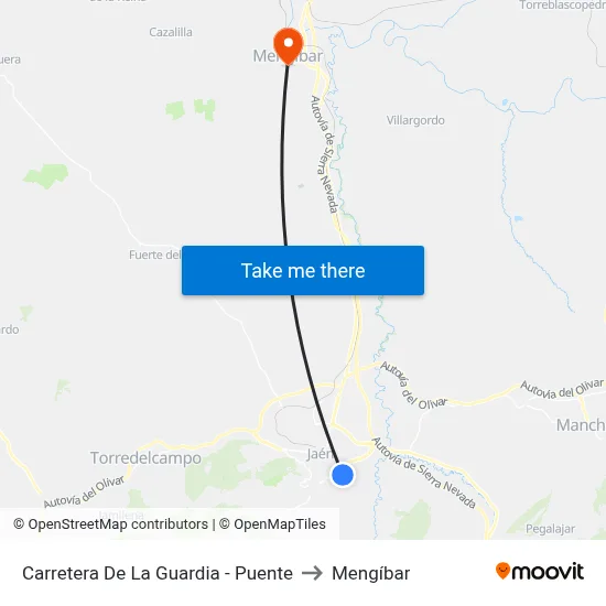 Carretera De La Guardia - Puente to Mengíbar map