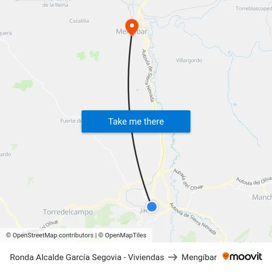 Ronda Alcalde García Segovia - Viviendas to Mengíbar map
