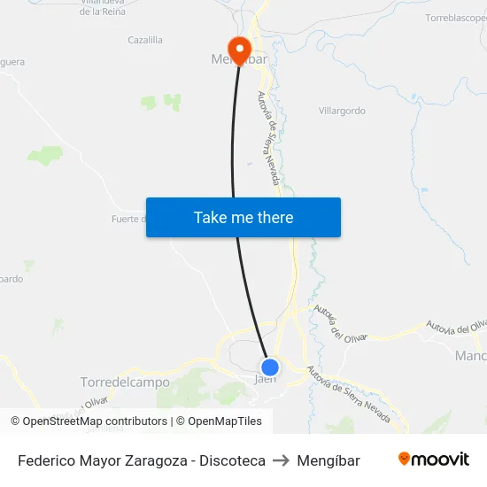 Federico Mayor Zaragoza - Discoteca to Mengíbar map