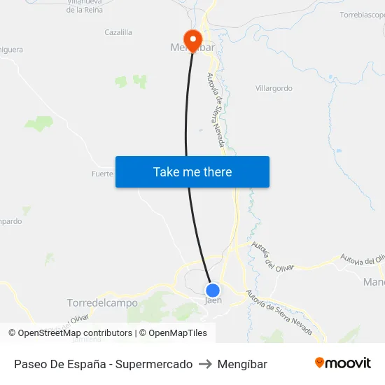 Paseo De España - Supermercado to Mengíbar map