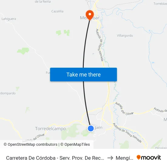 Carretera De Córdoba - Serv. Prov. De Recaudación to Mengíbar map