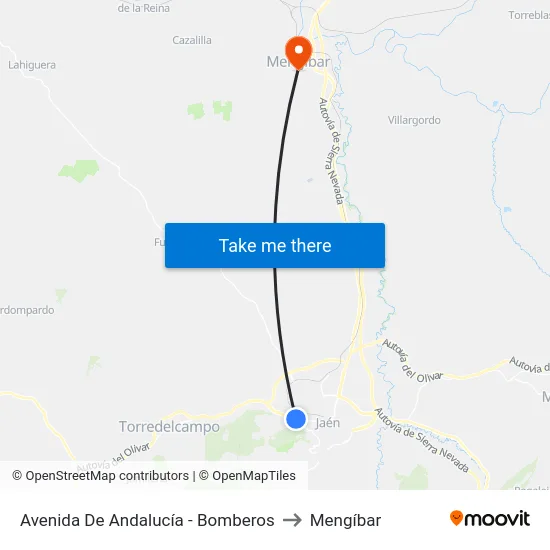 Avenida De Andalucía - Bomberos to Mengíbar map