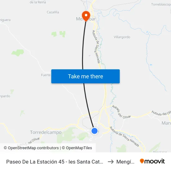 Paseo De La Estación 45 - Ies Santa Catalina to Mengíbar map