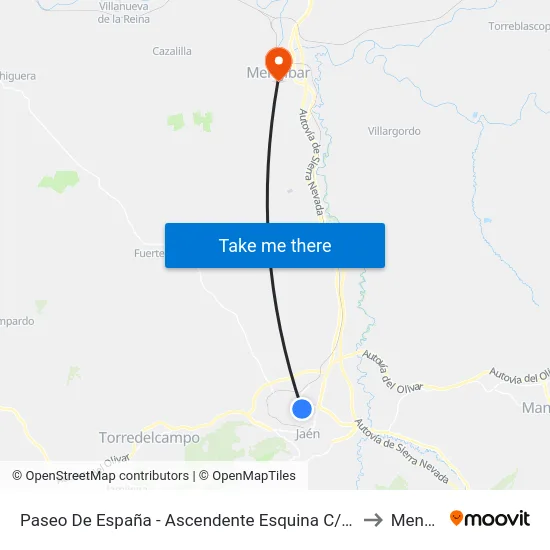 Paseo De España - Ascendente Esquina C/ Miguel Mesa Berro to Mengíbar map