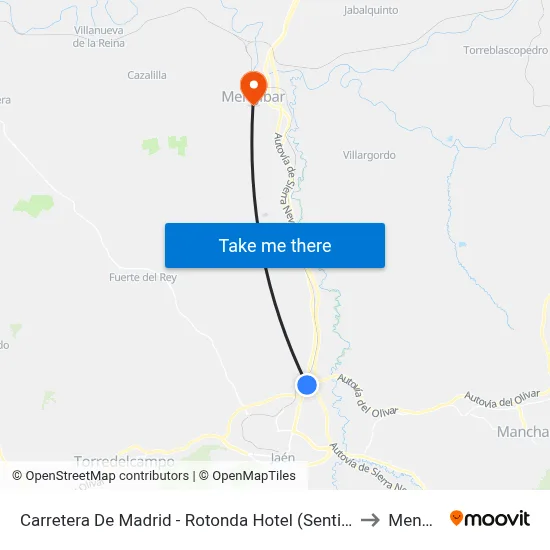 Carretera De Madrid - Rotonda Hotel (Sentido Las Infantas) to Mengíbar map