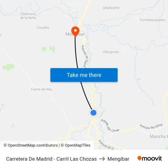 Carretera De Madrid - Carril Las Chozas to Mengíbar map