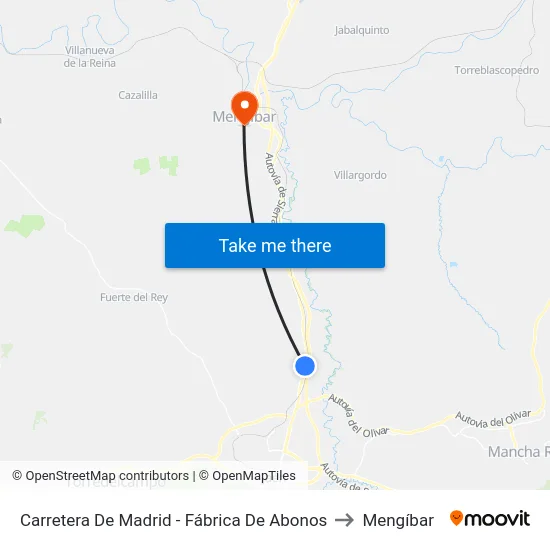 Carretera De Madrid - Fábrica De Abonos to Mengíbar map