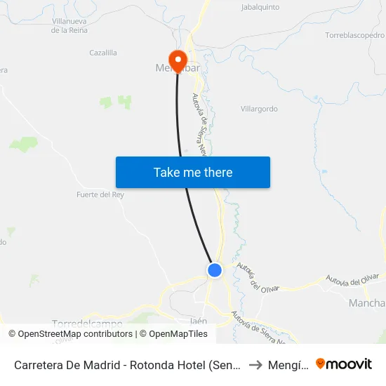 Carretera De Madrid - Rotonda Hotel (Sentido Jaén) to Mengíbar map
