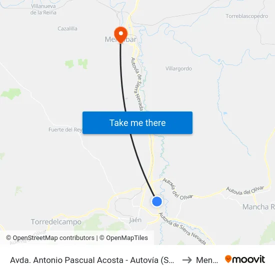 Avda. Antonio Pascual Acosta - Autovía (Sentido Puente Tablas) to Mengíbar map