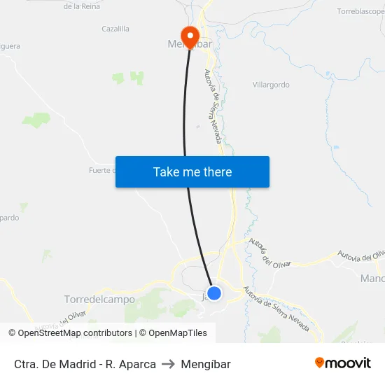 Ctra. De Madrid - R. Aparca to Mengíbar map