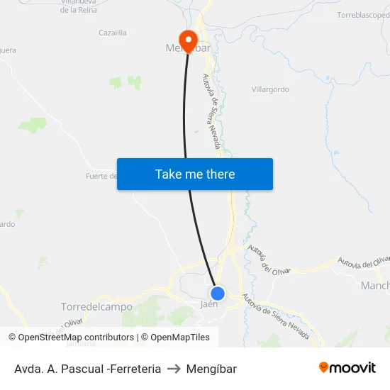 Avda. A. Pascual -Ferreteria to Mengíbar map