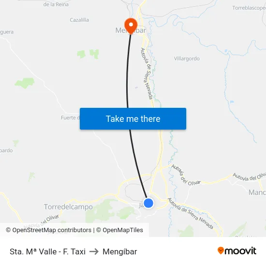 Sta. Mª Valle - F. Taxi to Mengíbar map