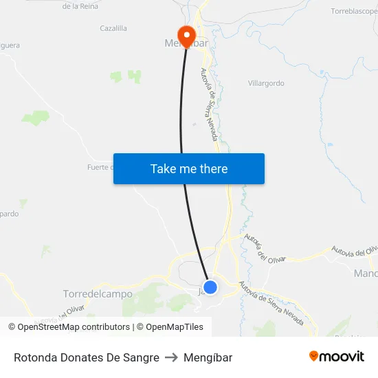 Rotonda Donates De Sangre to Mengíbar map