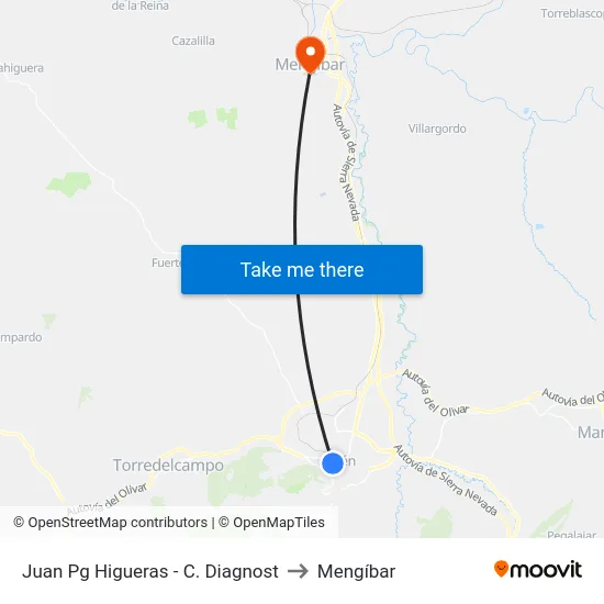 Juan Pg Higueras - C. Diagnost to Mengíbar map