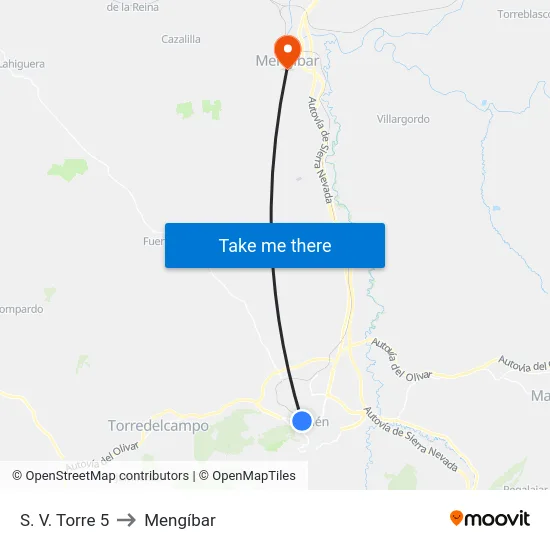 S. V. Torre 5 to Mengíbar map